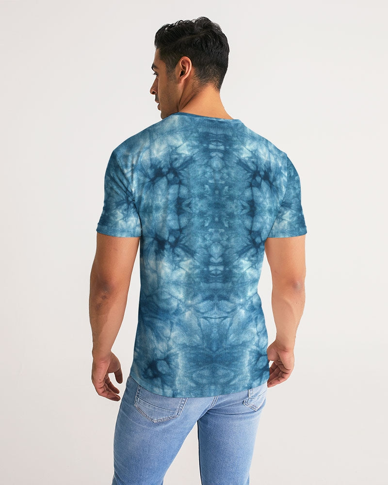Kadobe Blue Denim Tie Dye Short Sleeve Crew Neck T Shirt