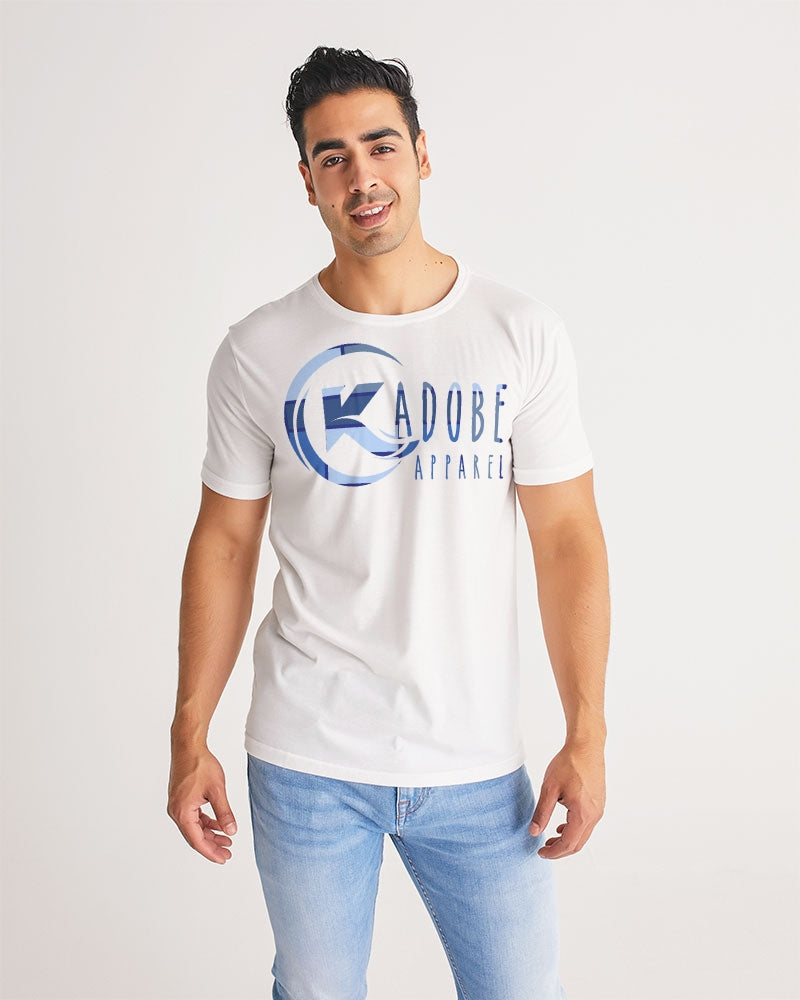 Exclusive Kadobe Abstract Blue Boxes Logo Short Sleeve Crew Neck T Shirt