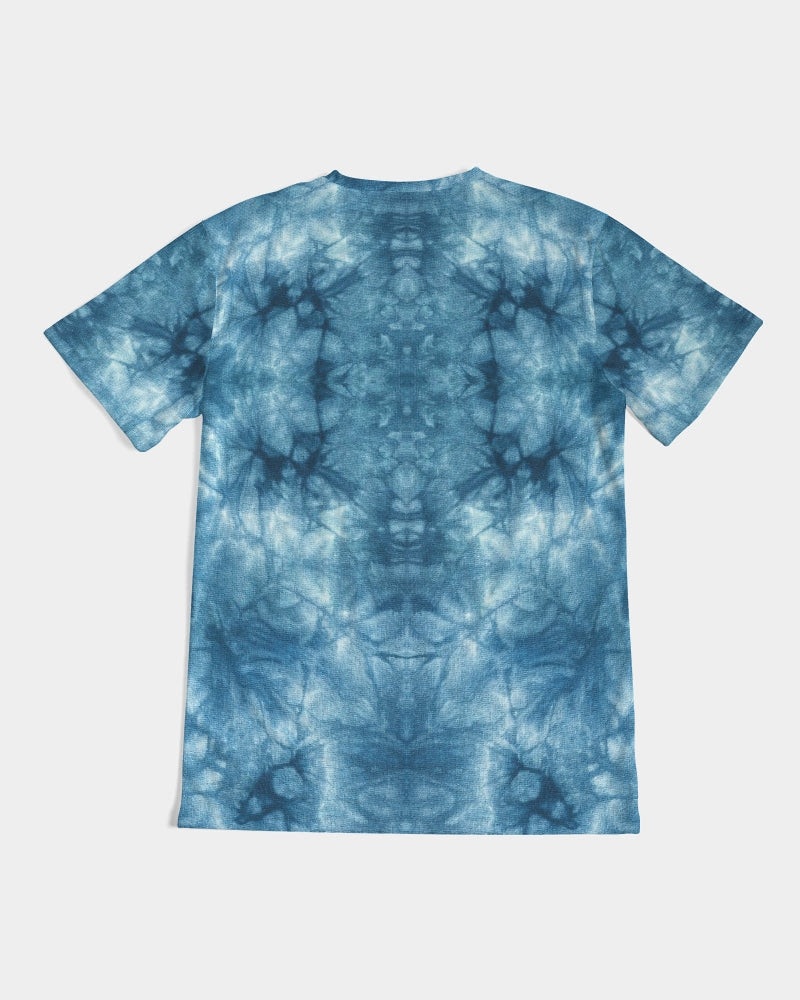 Kadobe Blue Denim Tie Dye Short Sleeve Crew Neck T Shirt