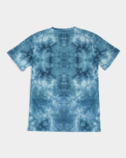 Kadobe Blue Denim Tie Dye Short Sleeve Crew Neck T Shirt