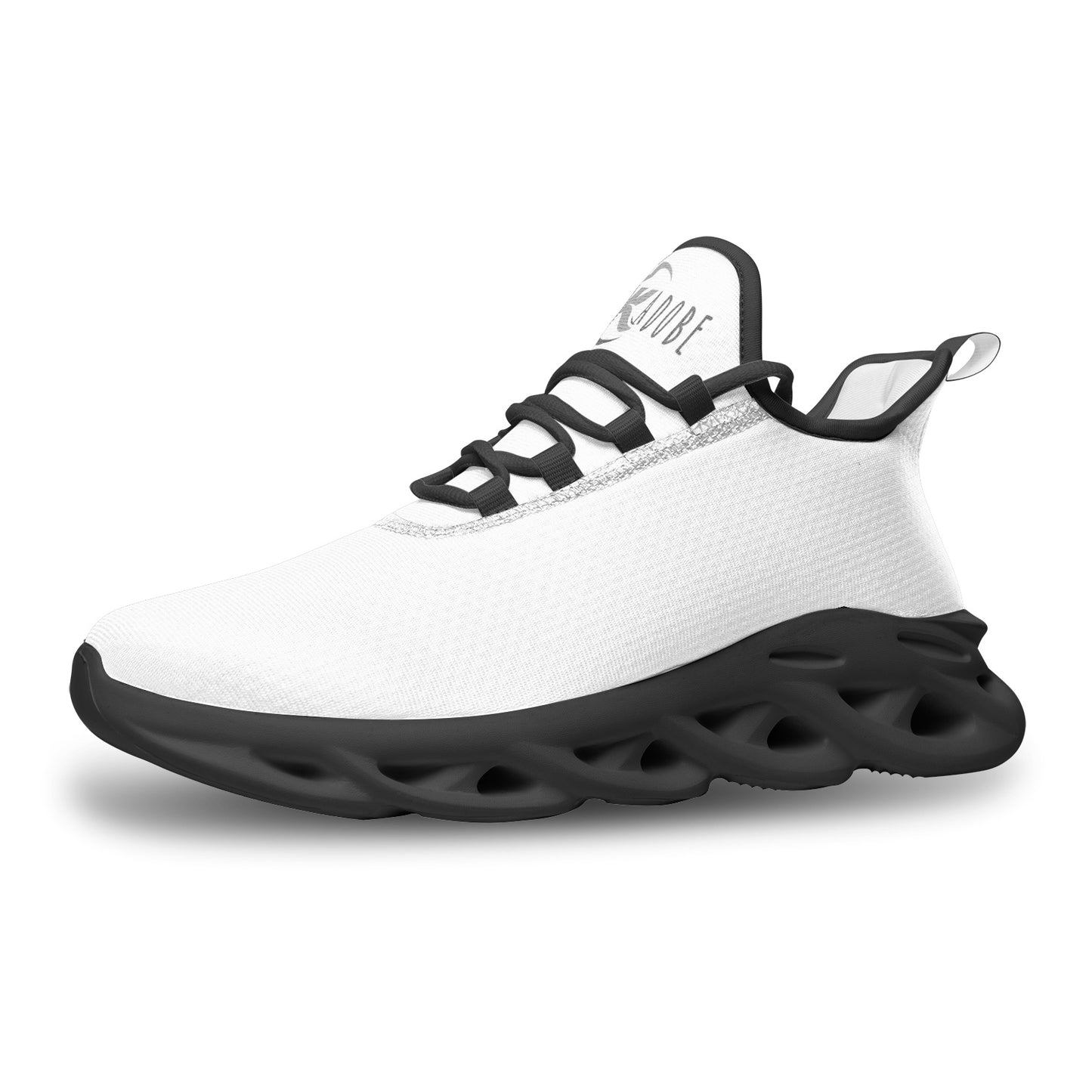 Kadobe Unisex White Snow Bounce Mesh Knit Sneakers