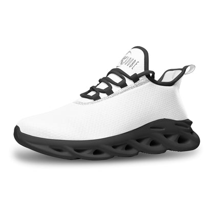 Kadobe Unisex White Snow Bounce Mesh Knit Sneakers
