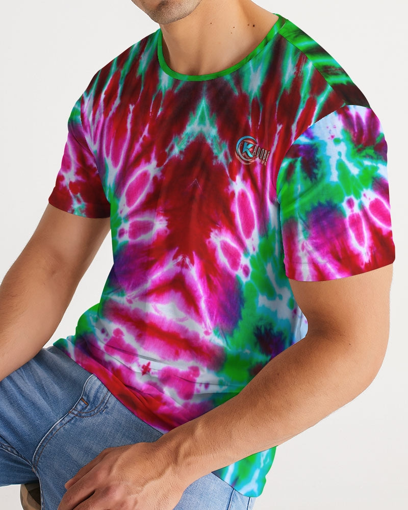 Kadobe Retro Tie Dye Short Sleeve Crew Neck T Shirt