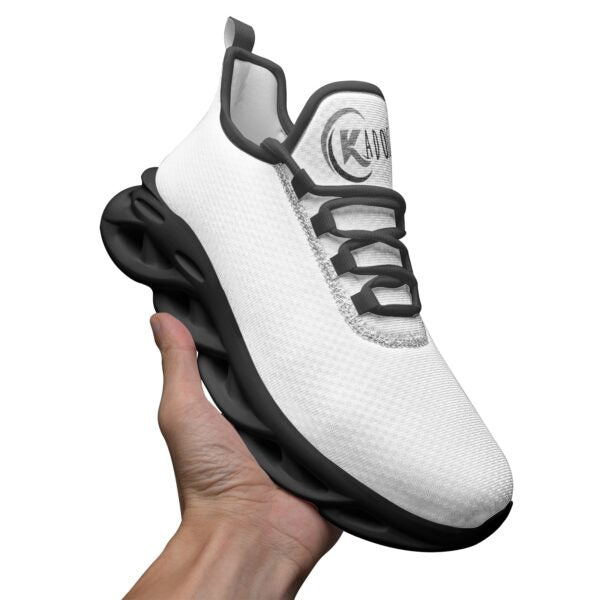 Kadobe Unisex White Snow Bounce Mesh Knit Sneakers