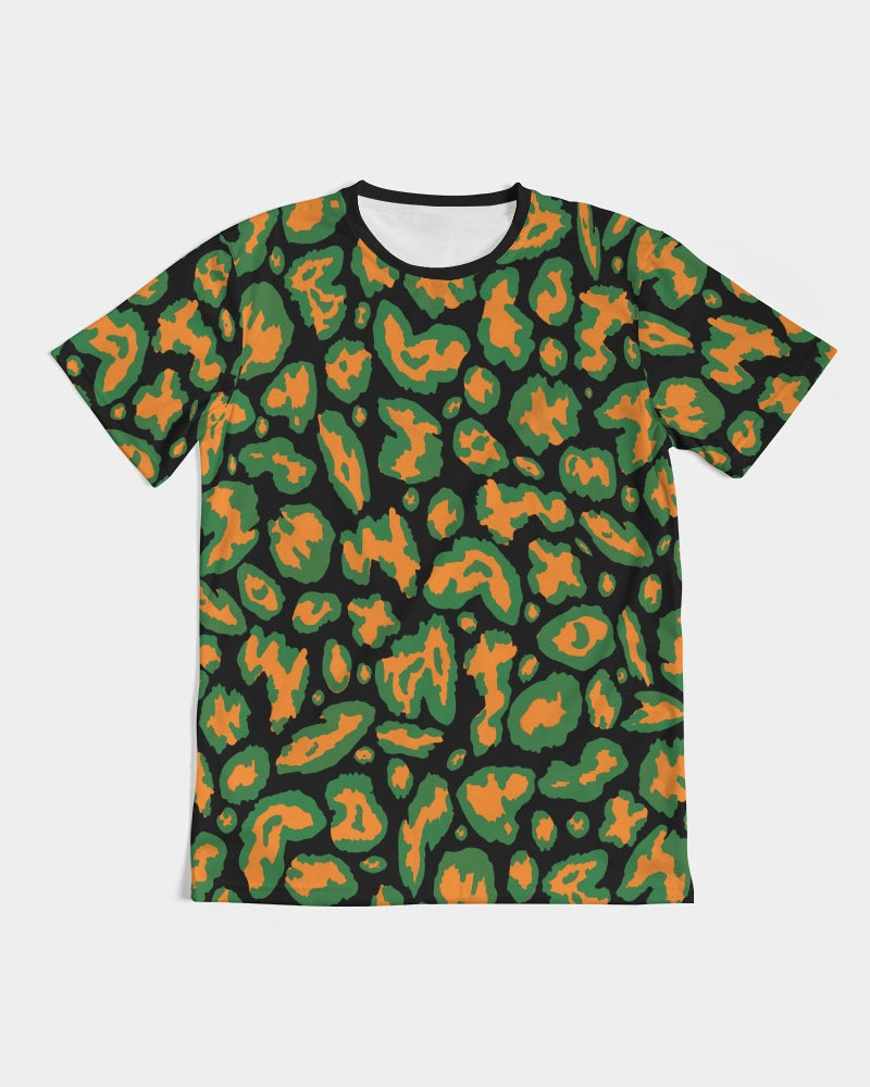 Kadobe Leopard Orange Crew Neck Short Sleeve T Shirt