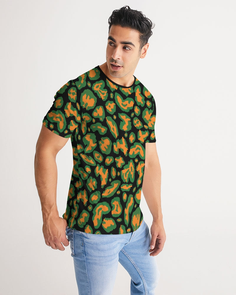 Kadobe Leopard Orange Crew Neck Short Sleeve T Shirt