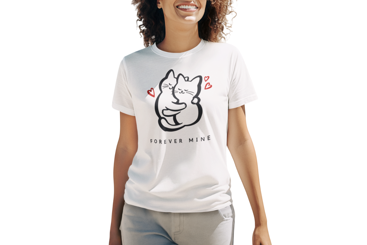 Women's Forever Mine Cat T-Shirt | Adorable Pet Love Top