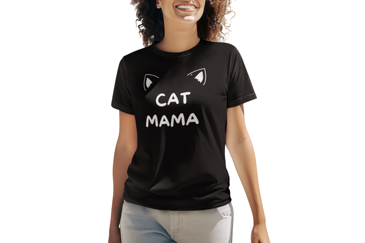 Women's Cat Mama Tee | Best Cat Mom Graphic Shirt