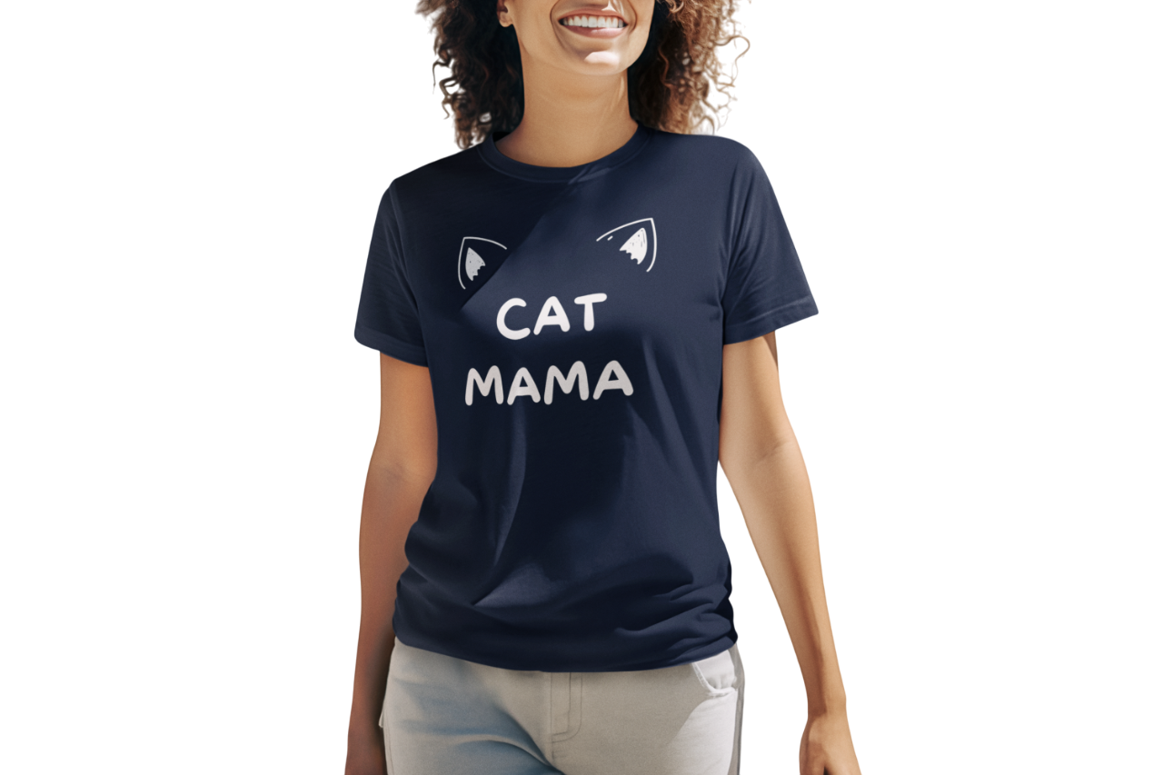 Women's Cat Mama Tee | Best Cat Mom Graphic Shirt