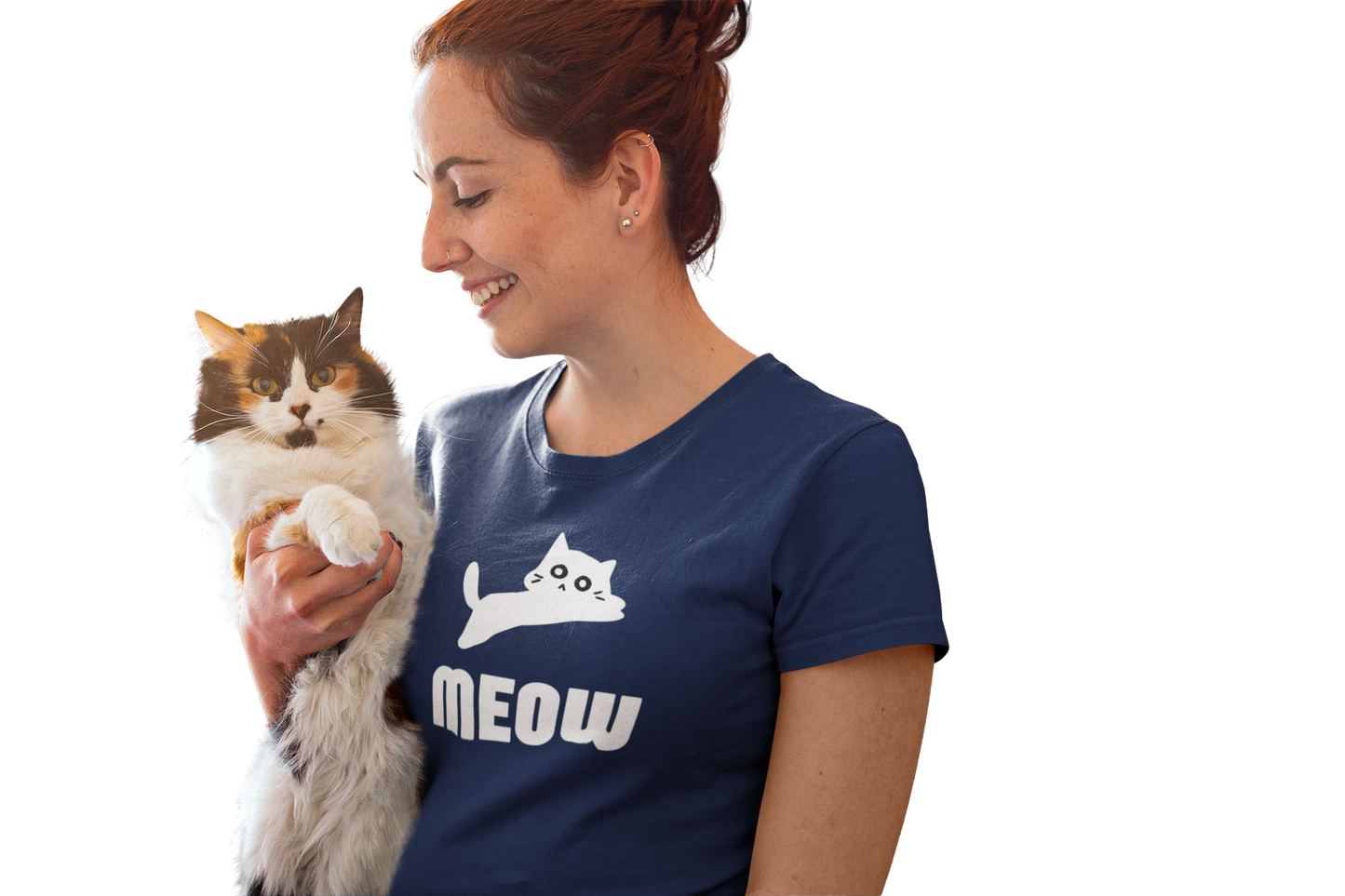 Women's Black Cat MEOW T-Shirt