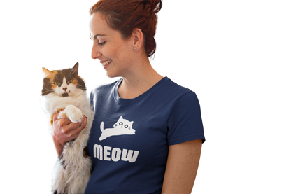 Women's Black Cat MEOW T-Shirt