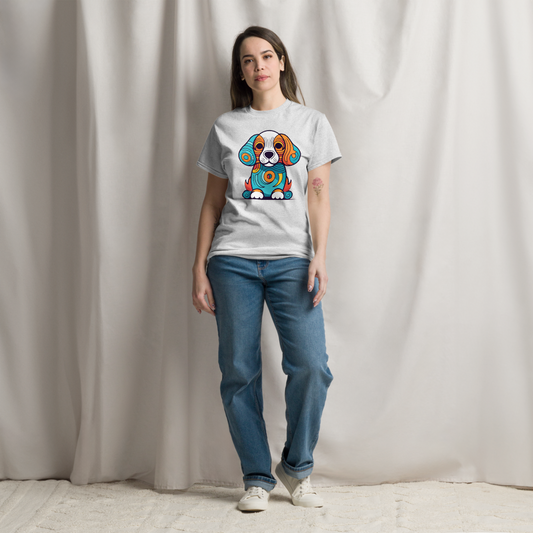 Abstract Dog Art Short Sleeve T-Shirt for Women