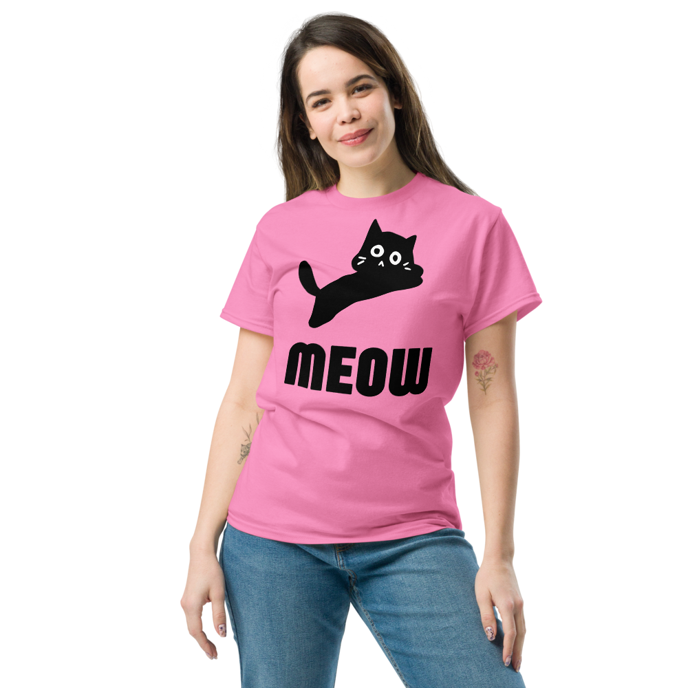 Women's Black Cat MEOW T-Shirt