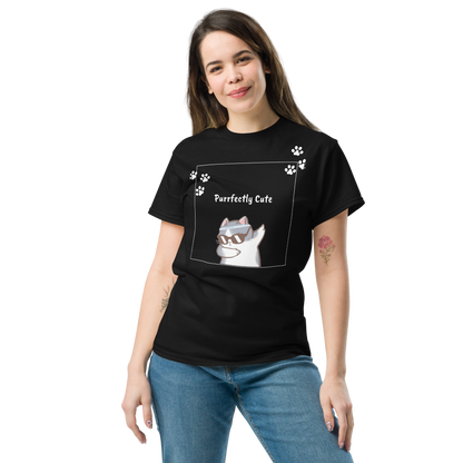 Stylish Women's Purrfectly Cute Cat T-Shirt Kitty Paw Print Tee