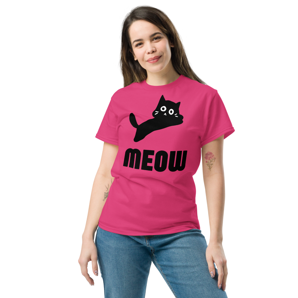 Women's Black Cat MEOW T-Shirt