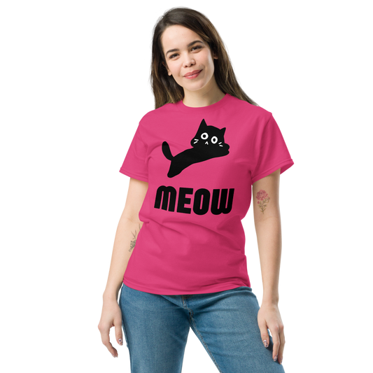 Women's Black Cat MEOW T-Shirt