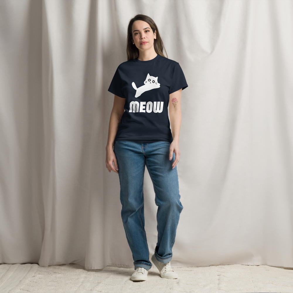 Women's Black Cat MEOW T-Shirt