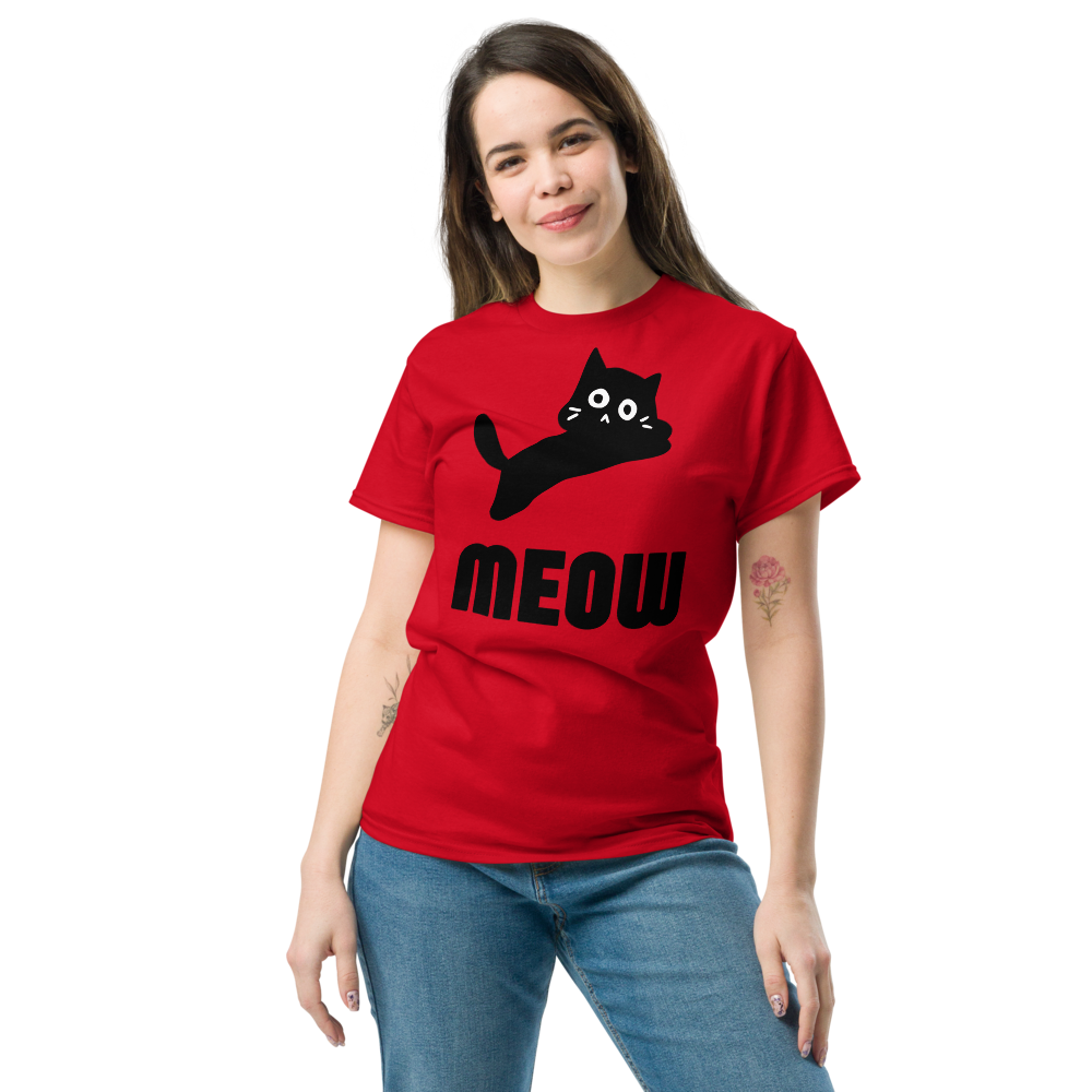 Women's Black Cat MEOW T-Shirt