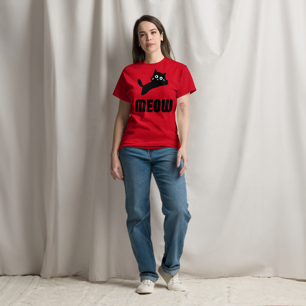 Women's Black Cat MEOW T-Shirt