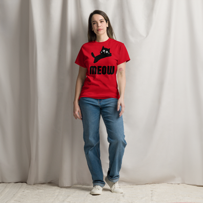 Women's Black Cat MEOW T-Shirt