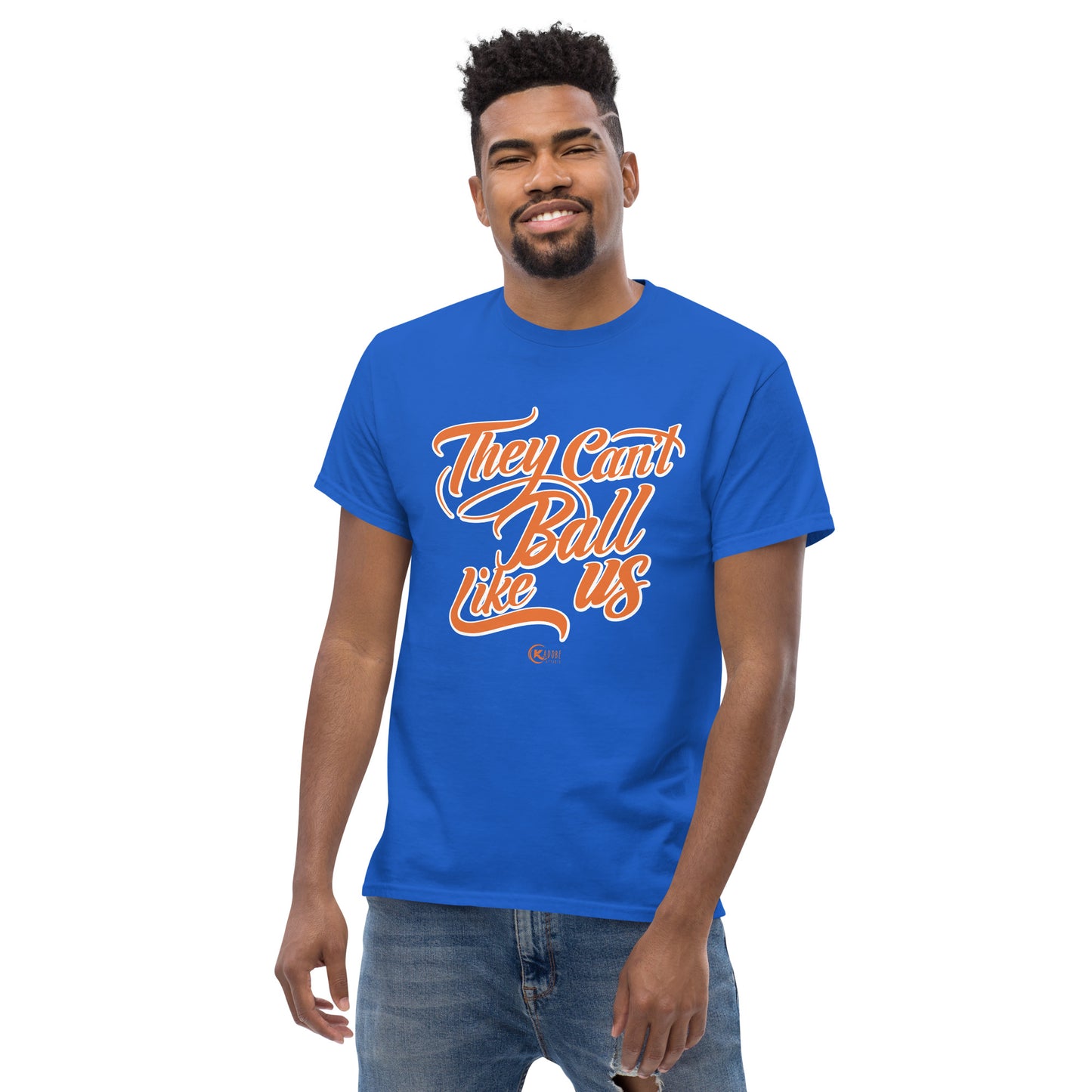 Unisex classic tee THEY CAN’T BALL LIKE US Blue and Orange GATORS