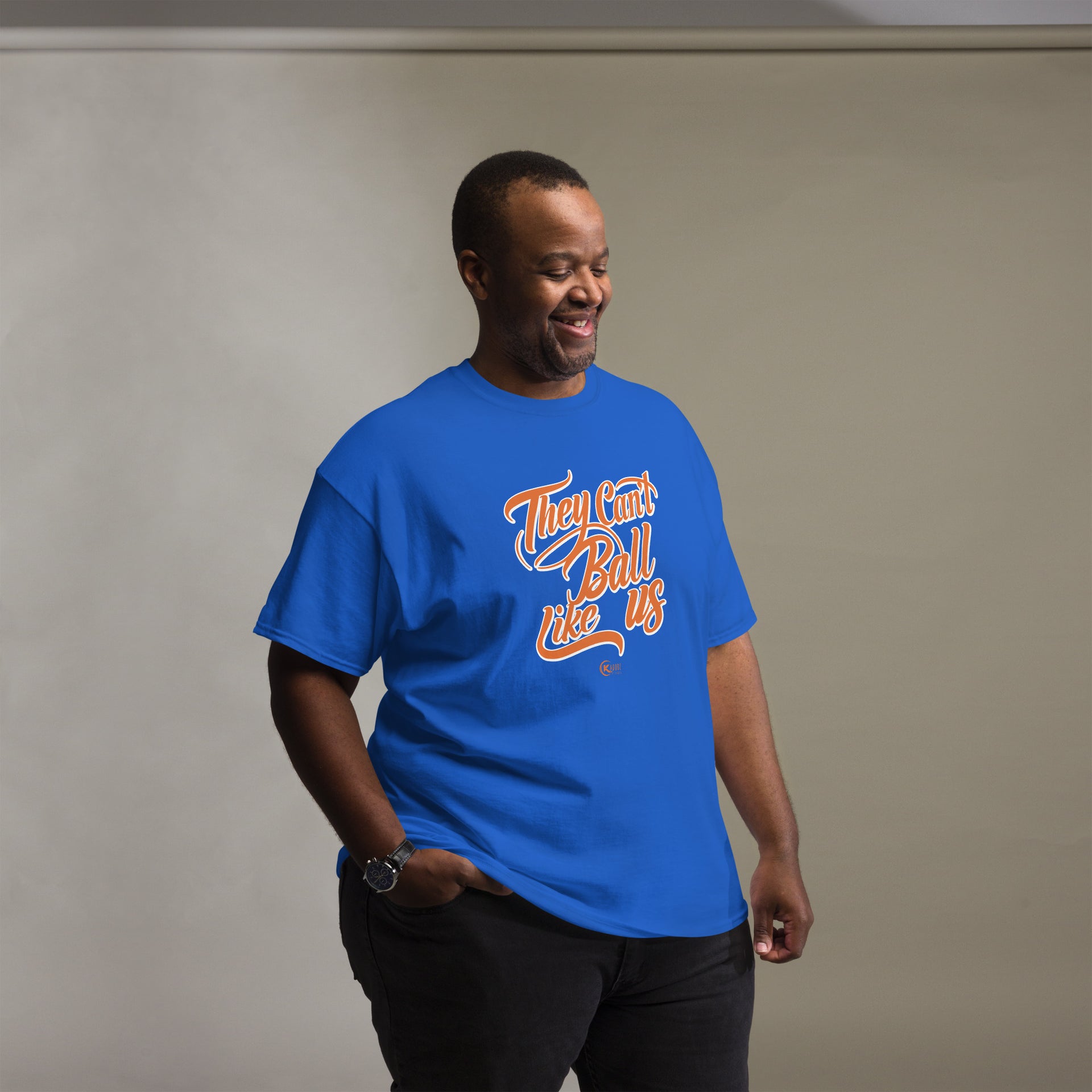Unisex classic tee THEY CAN’T BALL LIKE US Blue and Orange GATORS