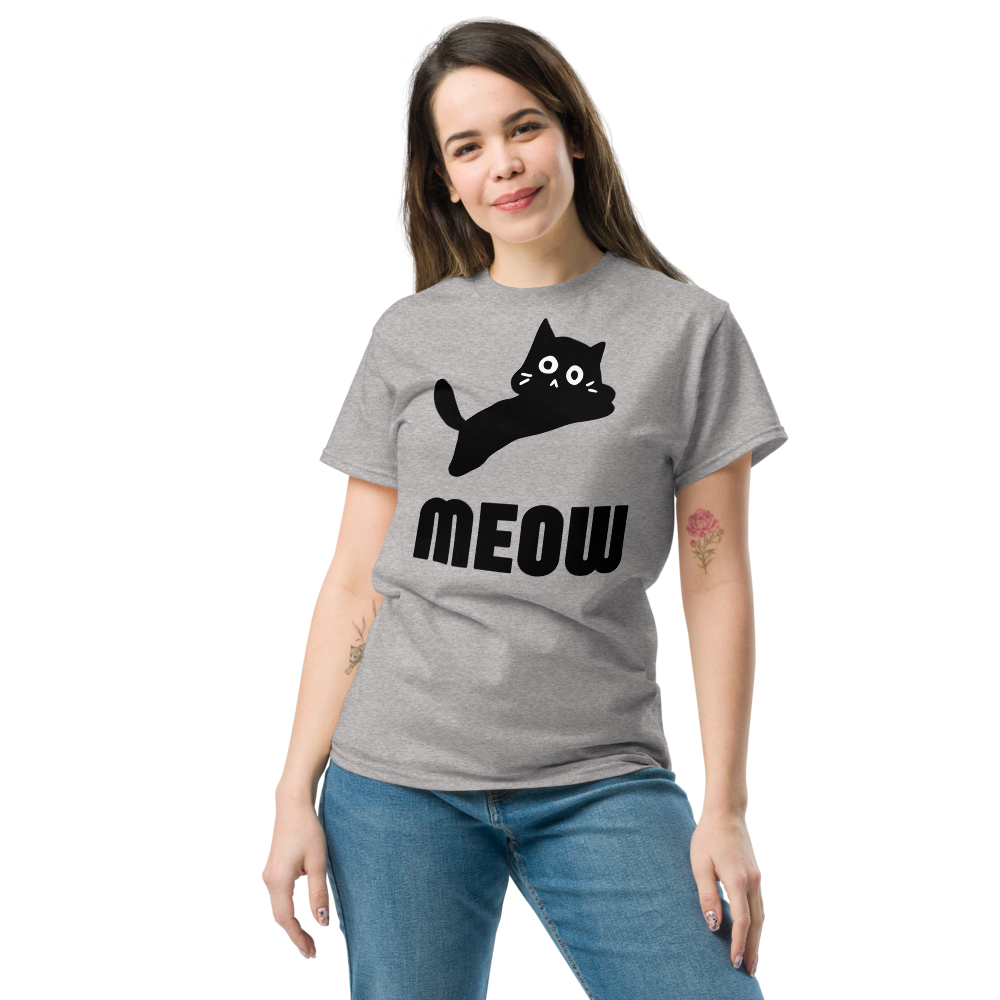 Women's Black Cat MEOW T-Shirt
