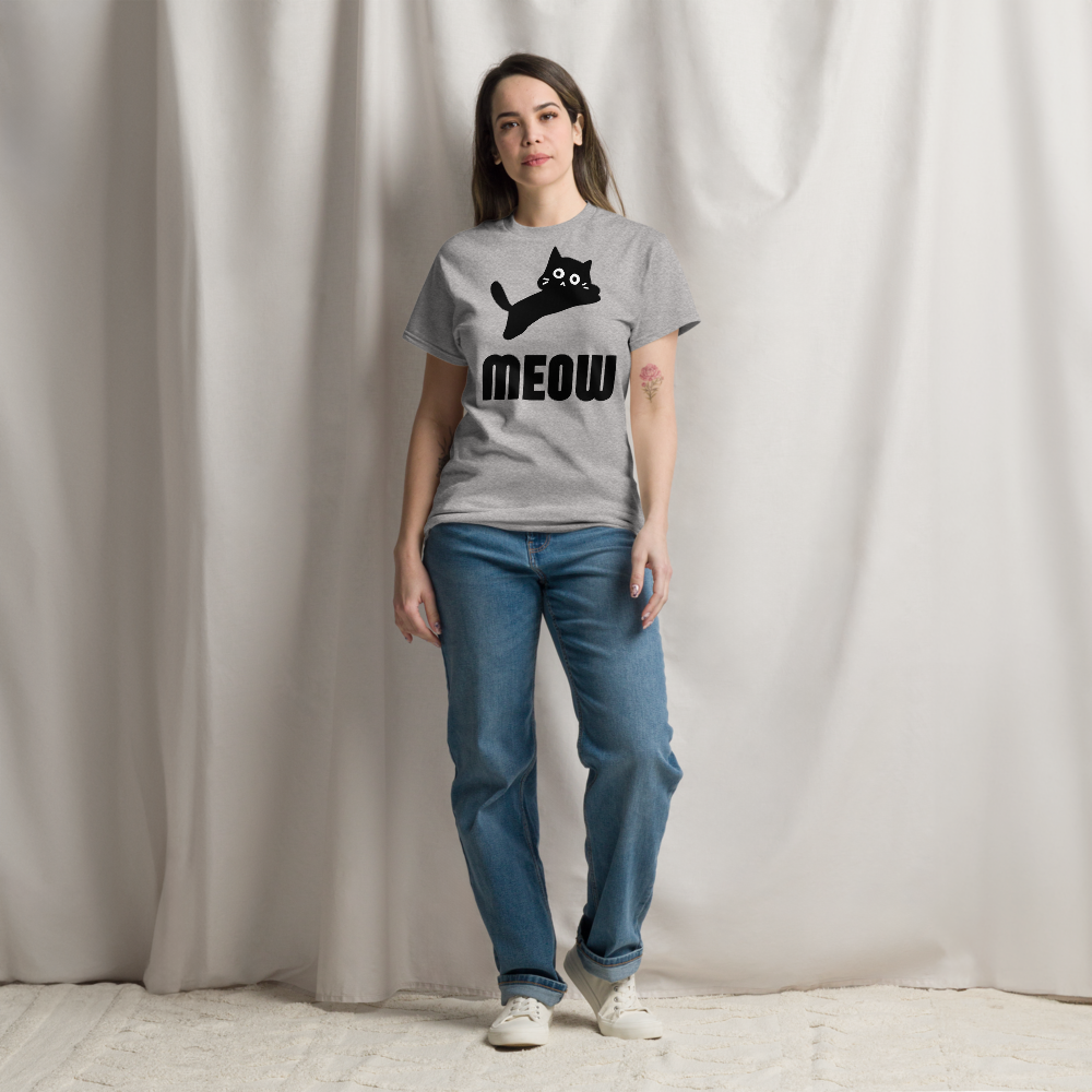 Women's Black Cat MEOW T-Shirt