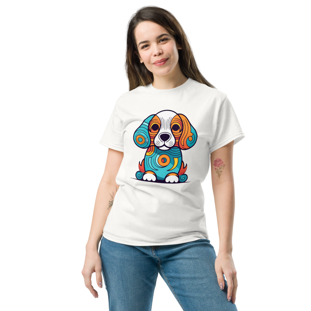 Abstract Dog Art Short Sleeve T-Shirt for Women