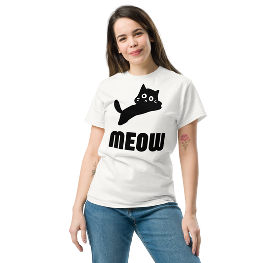 Women's Black Cat MEOW T-Shirt