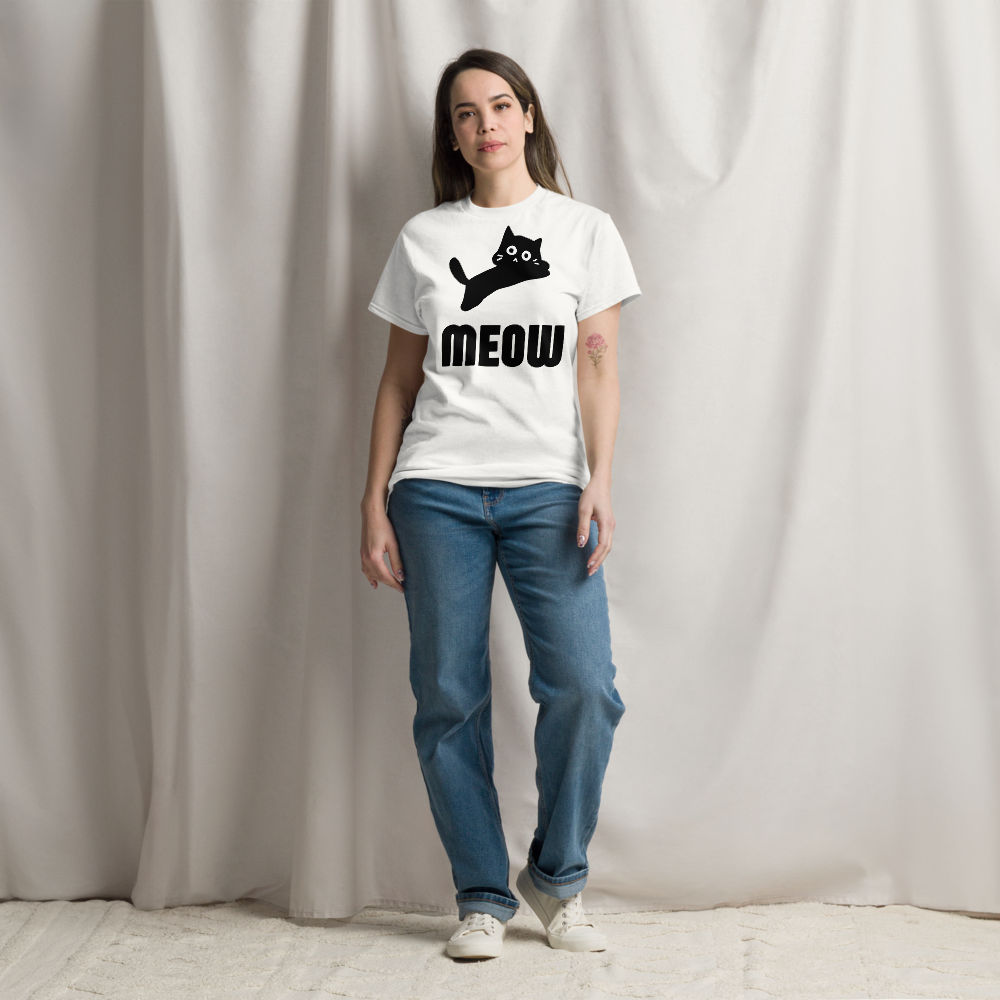 Women's Black Cat MEOW T-Shirt