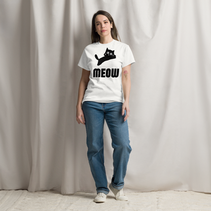 Women's Black Cat MEOW T-Shirt