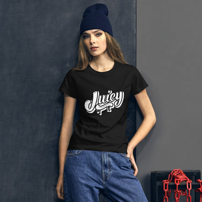 Women’s short sleeve t-shirt Black and White Juicy