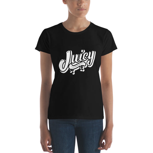 Women’s short sleeve t-shirt Black and White Juicy