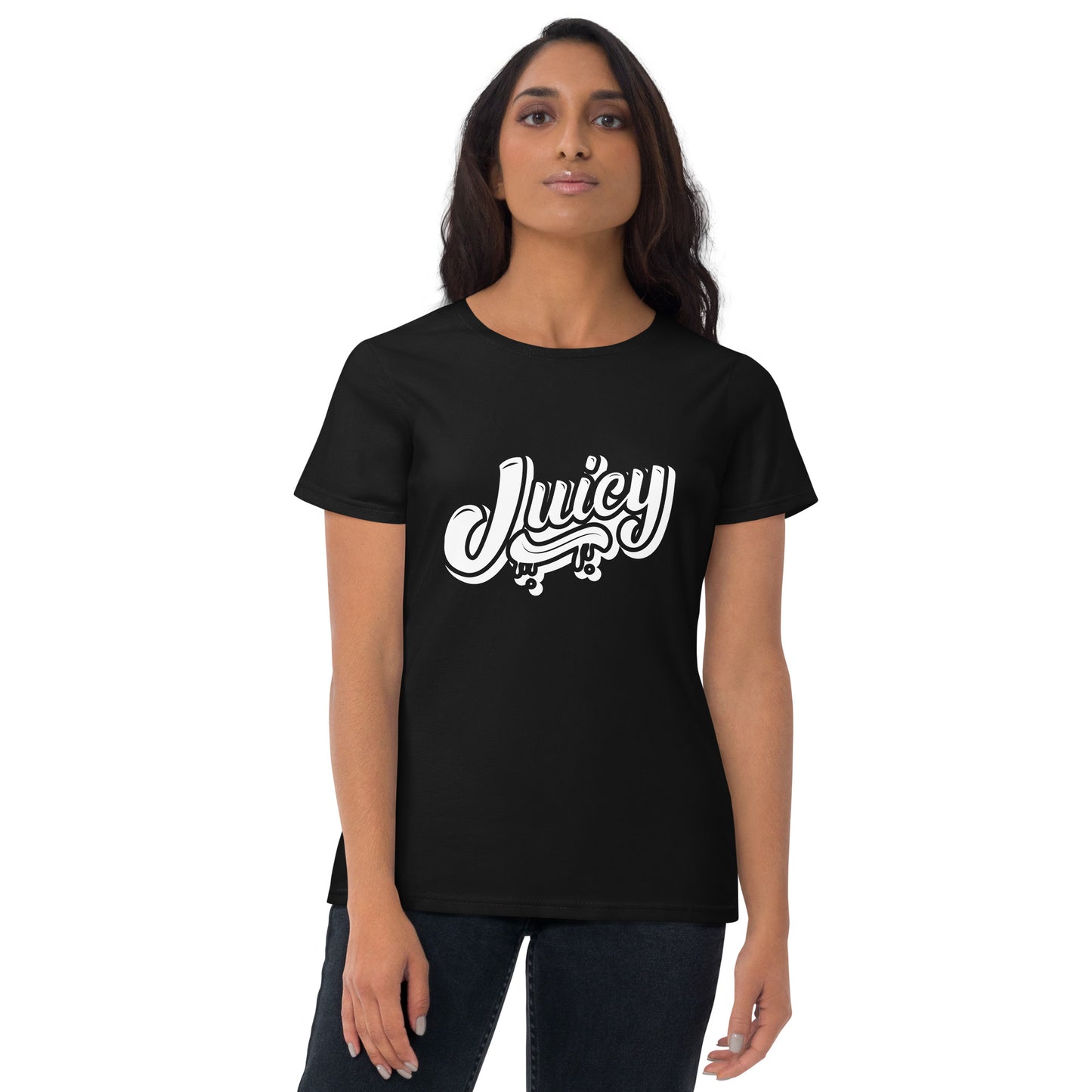 Women’s short sleeve t-shirt Black and White Juicy