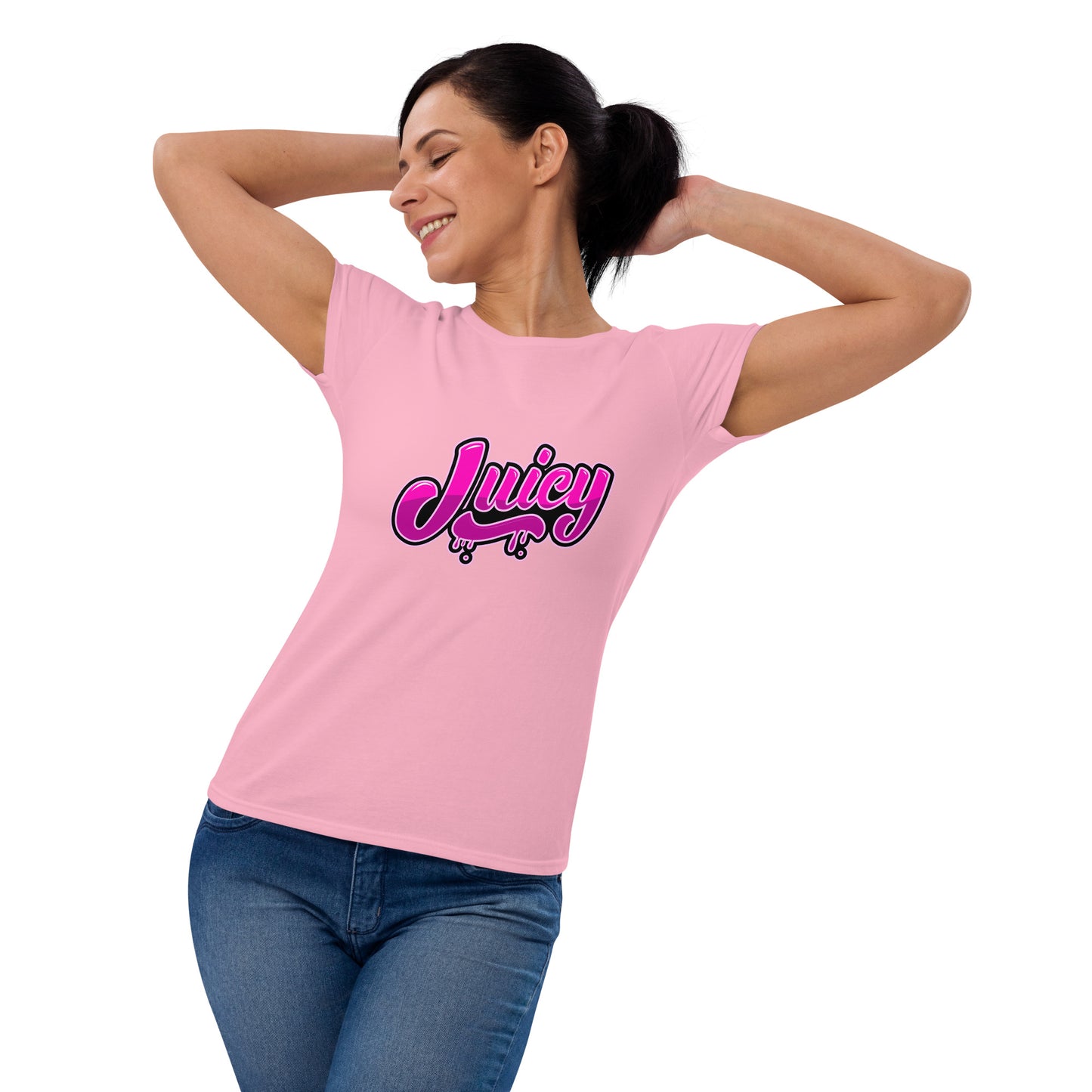 Women’s short sleeve t-shirt Pink and Black Juicy